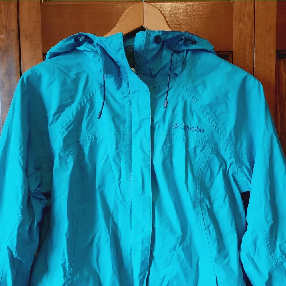 Columbia Arcadia II Lightweight Jacket green blue packable rain jacket size M - Picture 2 of 16